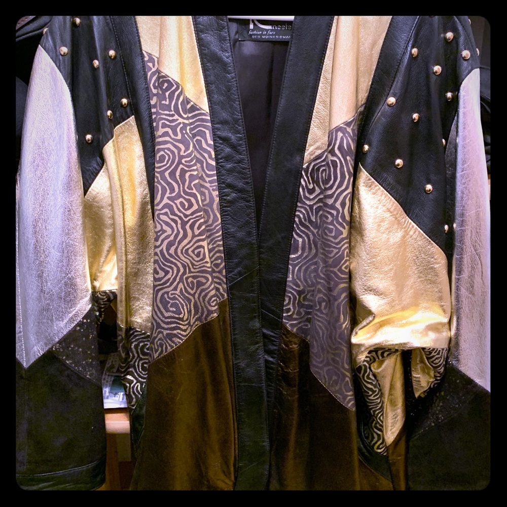 Custom Made Patch Work Leather Blazer - image 1